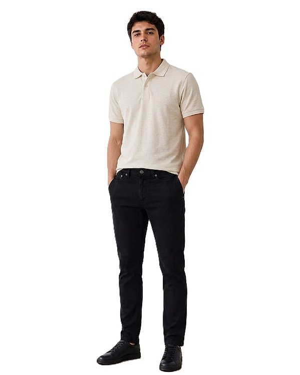 Camisa Polo Pierre Cardin Sem Bolso - Manga Curta - Ref. 15825 Bege