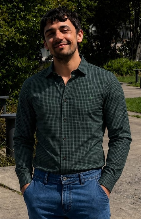 Camisa Social Polo From England - Manga Longa - Sem Bolso - Algodão Egípcio - Ref. 24479 Xadrez
