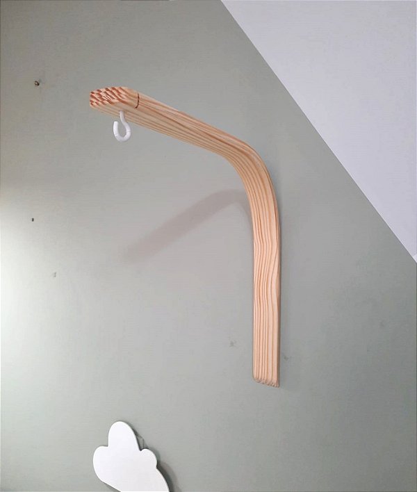 Suporte para móbile na parede em madeira pinus ou branco