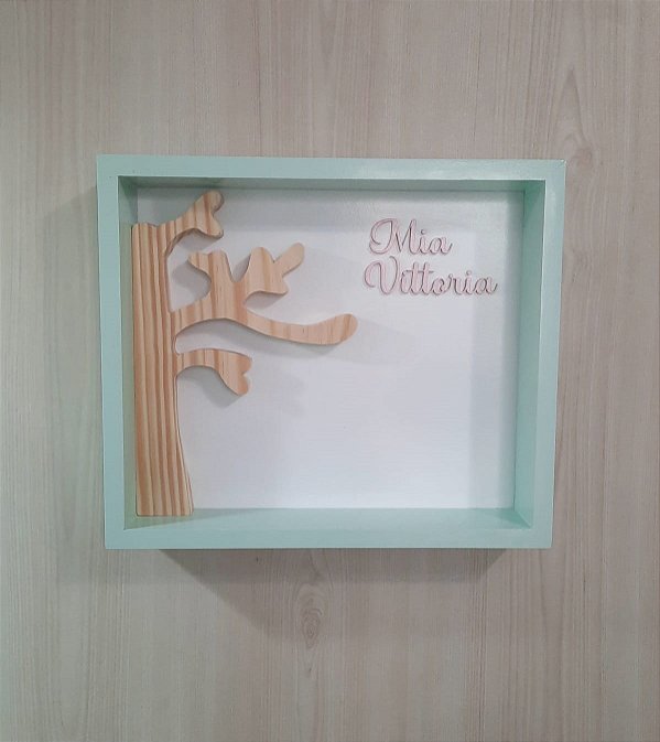 Nicho porta maternidade meia árvore + nome