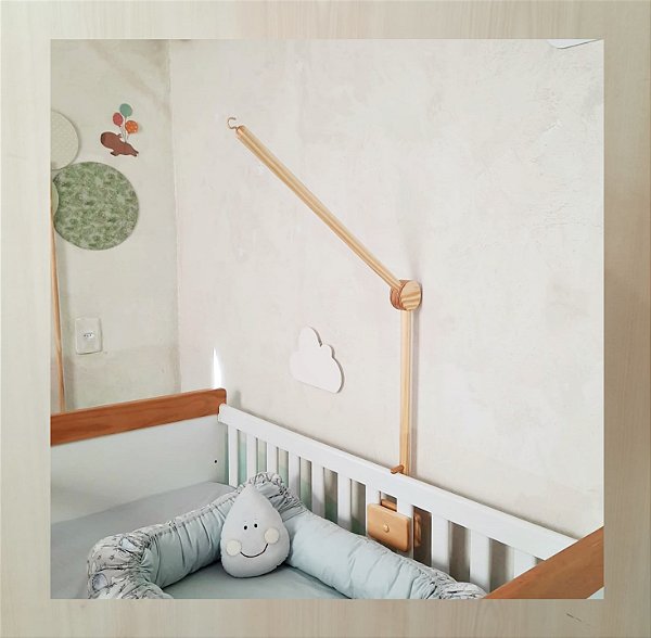 Suporte para Móbile em Madeira Pinus Berço Bebê Amigurumi