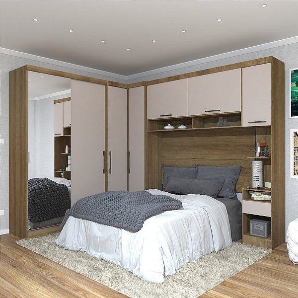 Quarto Modulado Paris Casal de Canto com Espelho