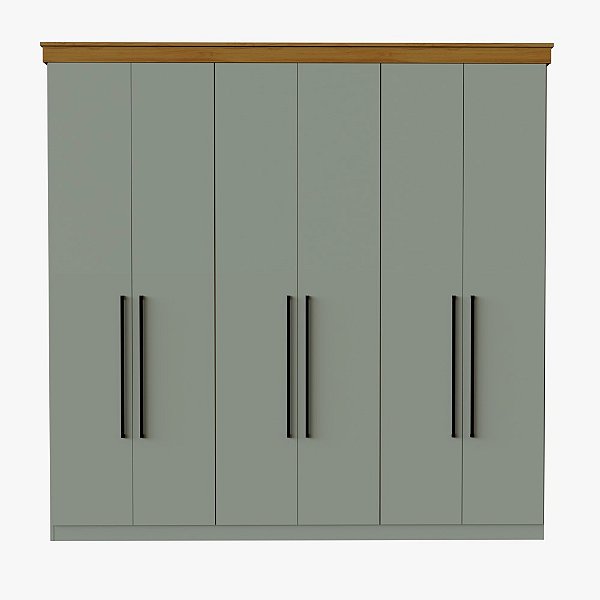 Guarda Roupa London 6 Portas Freijó com Corda