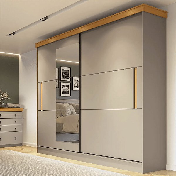 Guarda Roupa Liverpool 2 Portas de Correr com Espelho 100%MDF