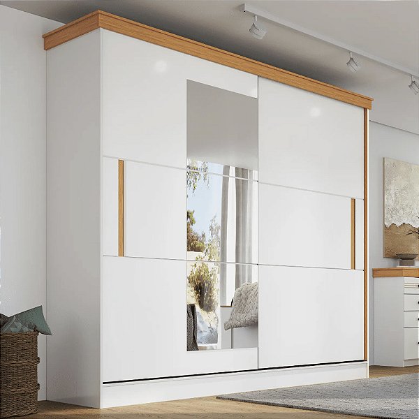 Guarda Roupa Bistrol 2 Portas de Correr com Espelho 100% MDF