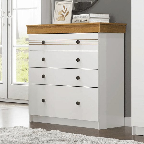 Cômoda England com 4 gavetas 100% MDF