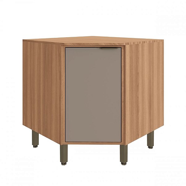 Balcão de Canto Obliquo Louise Nogal/Damasco