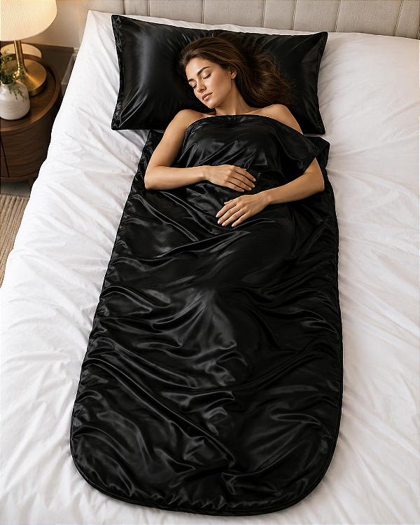 Saco de Dormir em Seda Pós-Bronzeamento a Jato / autobronzeador com Fronha