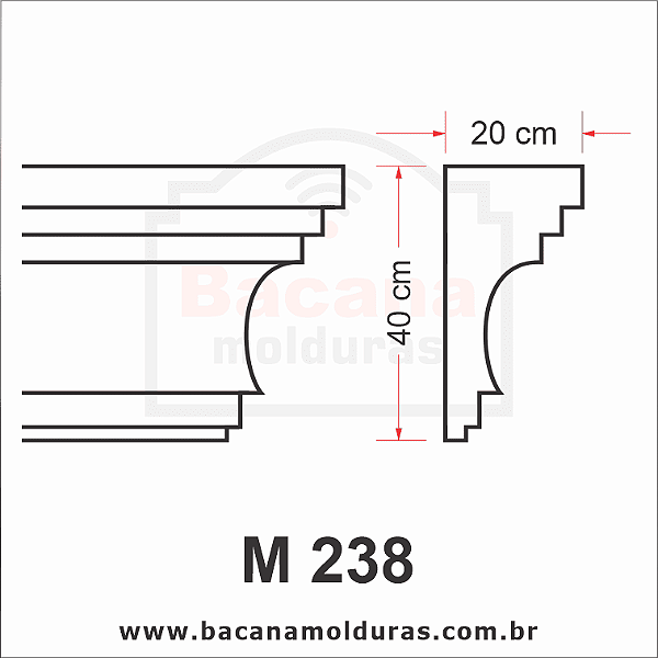 Moldura de Isopor 40x20 M238