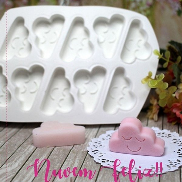 Forma De Silicone Nuvem Feliz