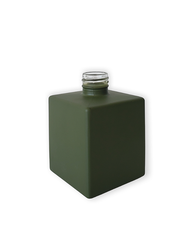 Frasco em Vidro Cube Rosca 28/410 Verde Militar-250ml