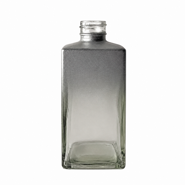 Frasco Em Vidro Square Rosca 28/410 Prata Degrade Metálico-250ml