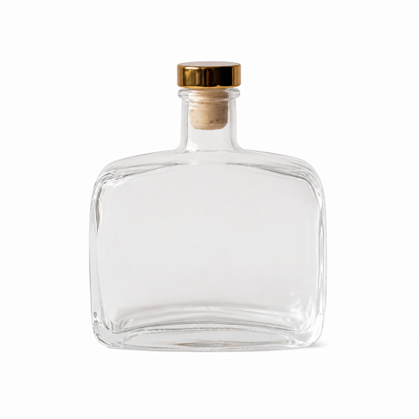 Frasco Em Vidro Wisky Com Rolha Sintética-200ml