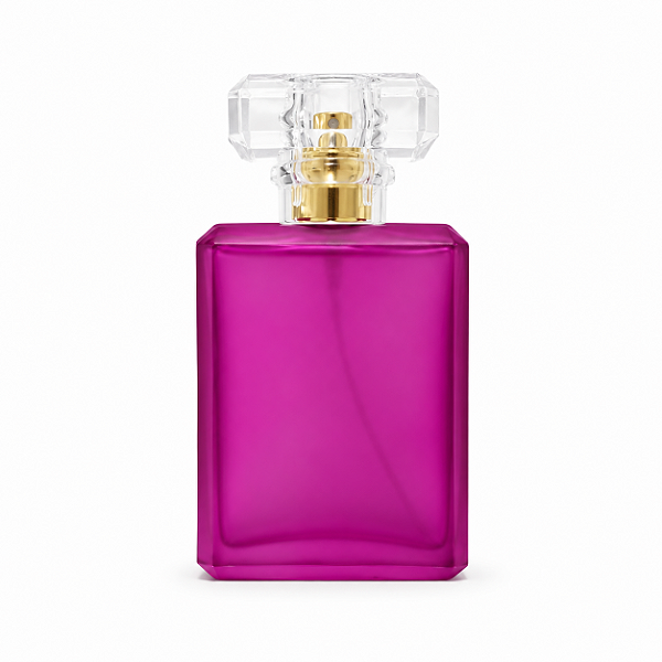 Frasco em Vidro Mademoiselle Transparente ou Fosco Com Válvula Dourada 50mL