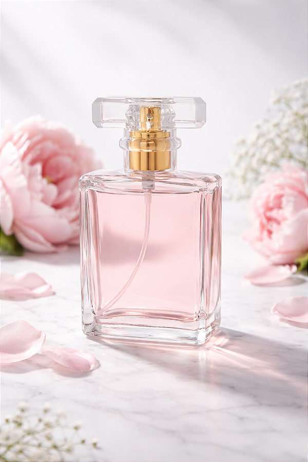 Frasco em Vidro Madeimoselle Com Válvula Dourada 60mL