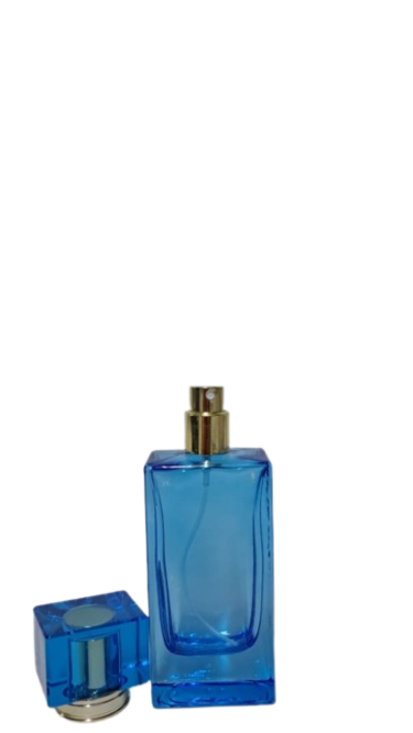 Frasco Vidro Para Perfume Retangular Valvula Dourada 50ML