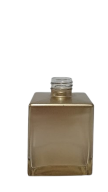 Frasco em Vidro Cubo Rosca 28/410 Dourado degradê-250mL