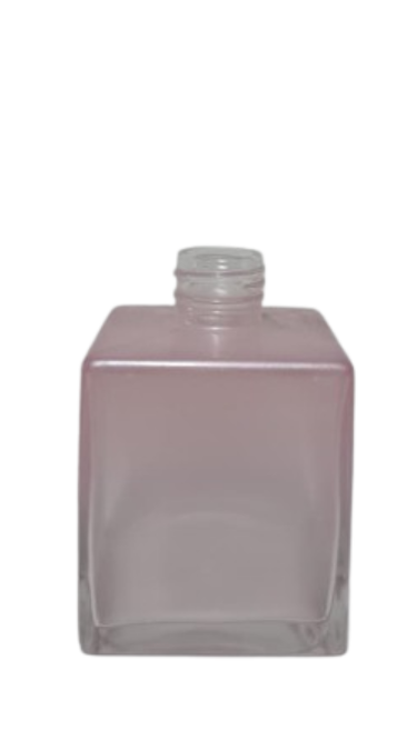 Frasco em Vidro Cubo Rosca 28/410 Rosa Degradê-250mL