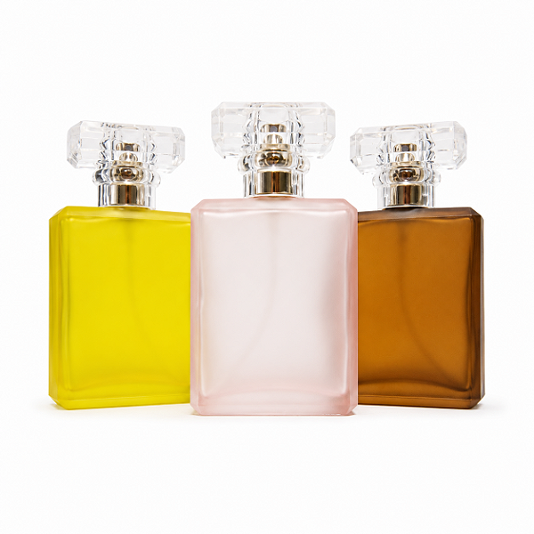 Frasco em Vidro Mademoiselle Transparente ou Fosco Com Válvula Prata 50mL