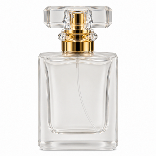 Frasco em Vidro Retangular Fosco Valvula D.R.13 SobretampaCristal-50mL