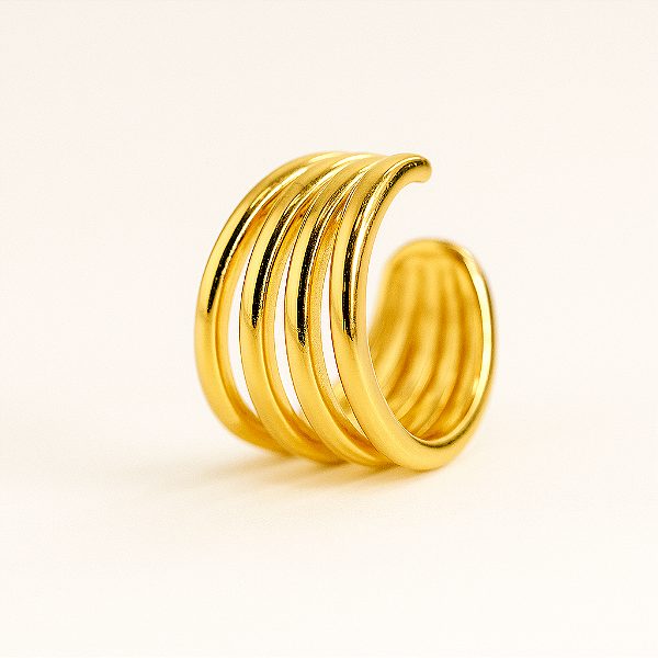 Piercing Fake 4 Fios Banhado A Ouro
