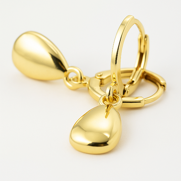 Brinco Argola Gota Banhado A Ouro