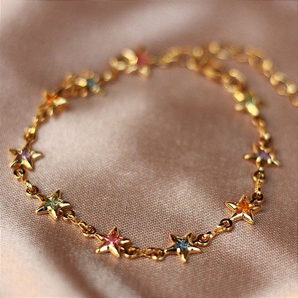 Pulseira Estrelas Color Ouro