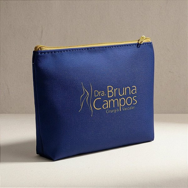 Necessaire Personalizada Nylon Resinado Premium 20x15cm - Azul Marinho