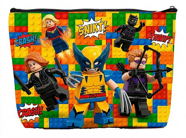 Necessaire Personalizada Infantil 20x15cm Lego Herois