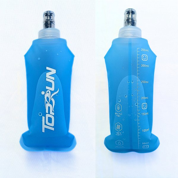 Garrafa Hidratação Silicone Soft Flash 350ml Azul