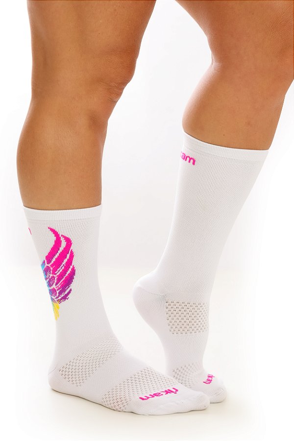 MEIA PERFOMANCE FEMININA ASAS BRANCA