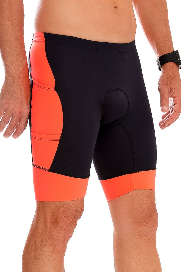 Bermuda Masculina Multi Bolsos Compress Laranja