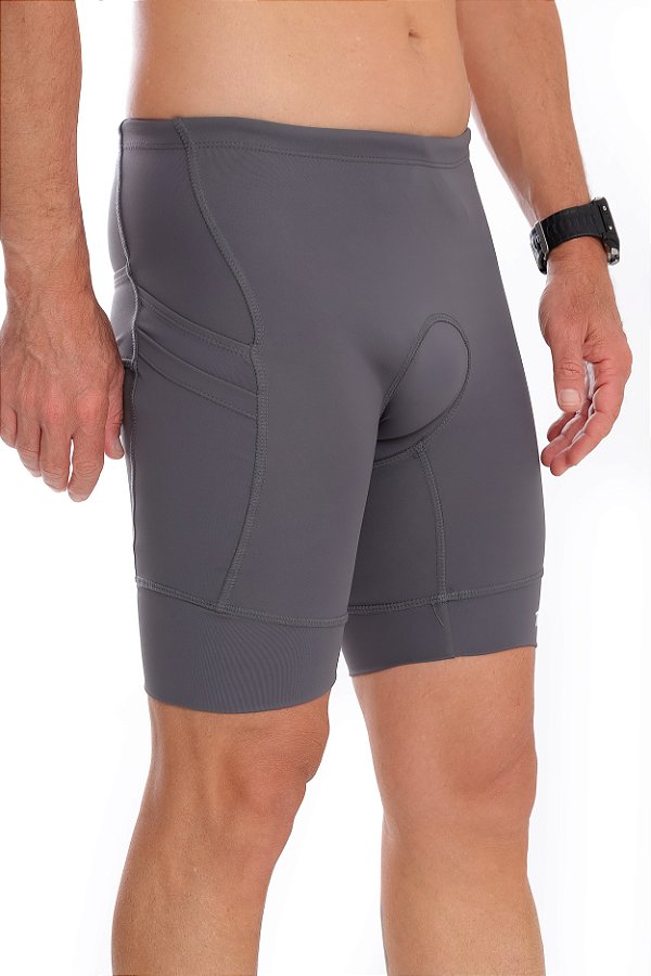 Bermuda Masculina Multi Bolsos Compress Cinza