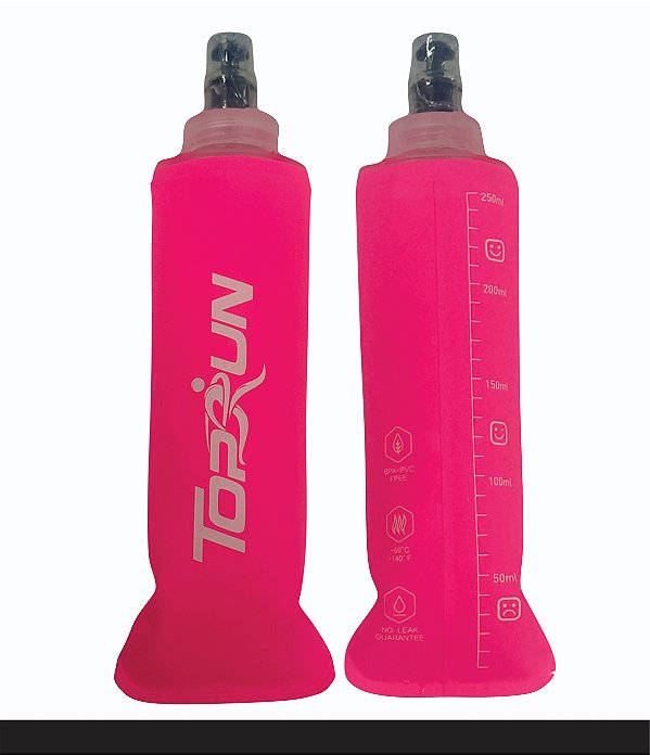 Garrafa Hiratação Silicone Soft Flash 250ml Pink