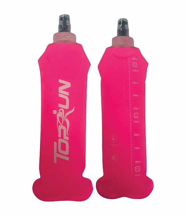 Garrafa Hidratação Silicone Soft Flash 500ml Pink