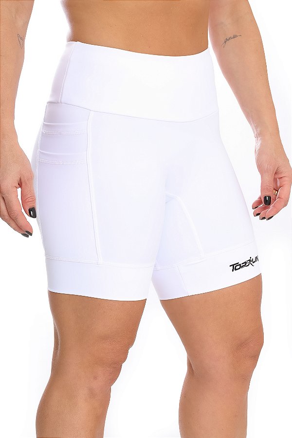 Bermuda Feminina Compress Multi Bolsos White