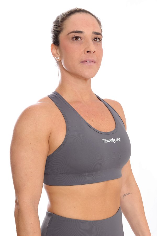 TOP ALTA COMPRESSÃO TOTAL CINZA