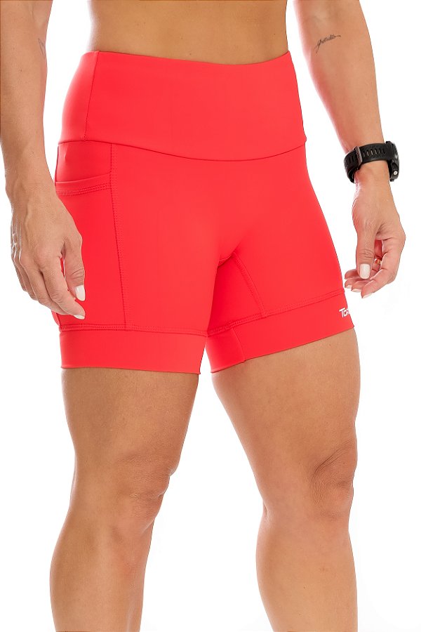 Short Feminino Speed Multi Bolsos VERMELHO