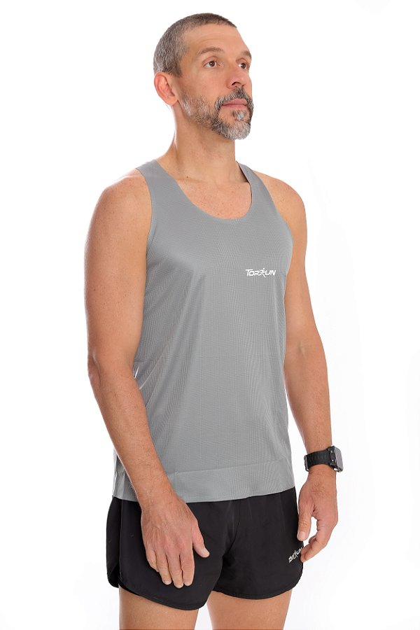 Regata Masculina Performance Corte Laser Cinza