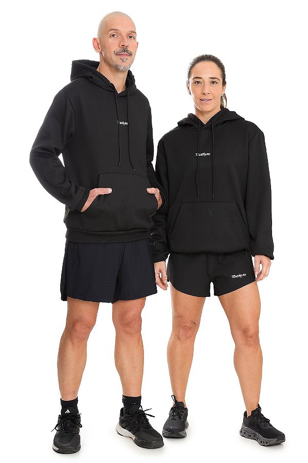 Moletom Canguru Unissex Top Run Preto
