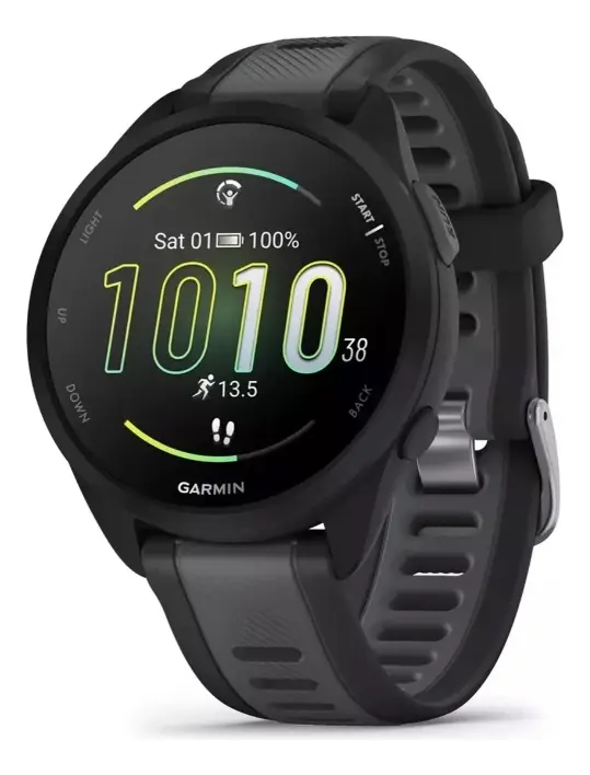Garmin Relógio Forerunner 165 Music Amoled - Preto 43mm Pulseira Preta