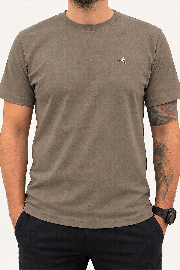 Camiseta Casual Tech Top Run Bege