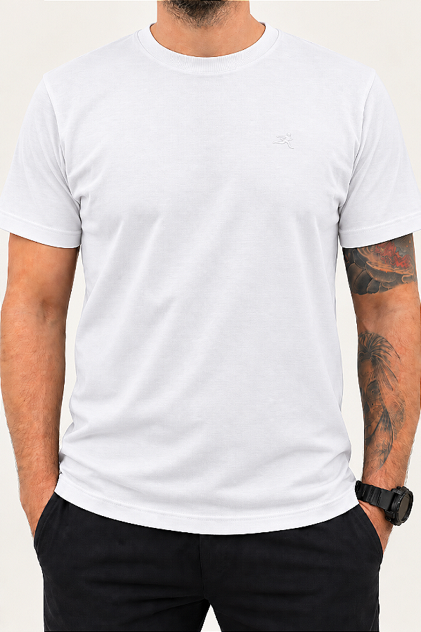 Camiseta Casual Tech Top Run Branco