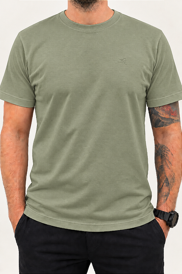 Camiseta Casual Tech Top Run Verde Militar
