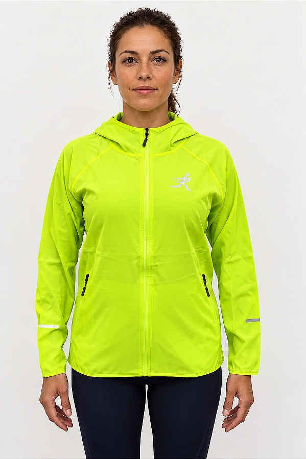 Corta Vento Feminina Ultra Leve Performance Verde Neon