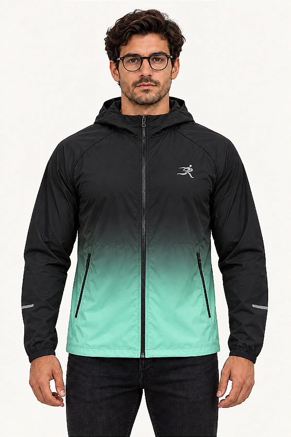 Corta Vento Masculina Ultra Leve Performance Degradê Verde