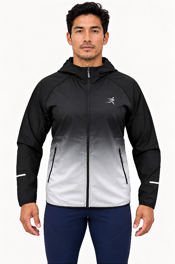 Corta Vento Masculina Ultra Leve Performance Degradê Cinza