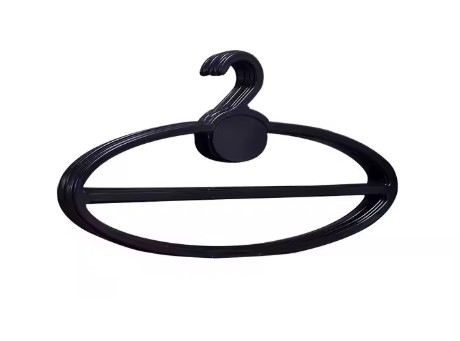 Cabide Plástico Lenço Oval Preto