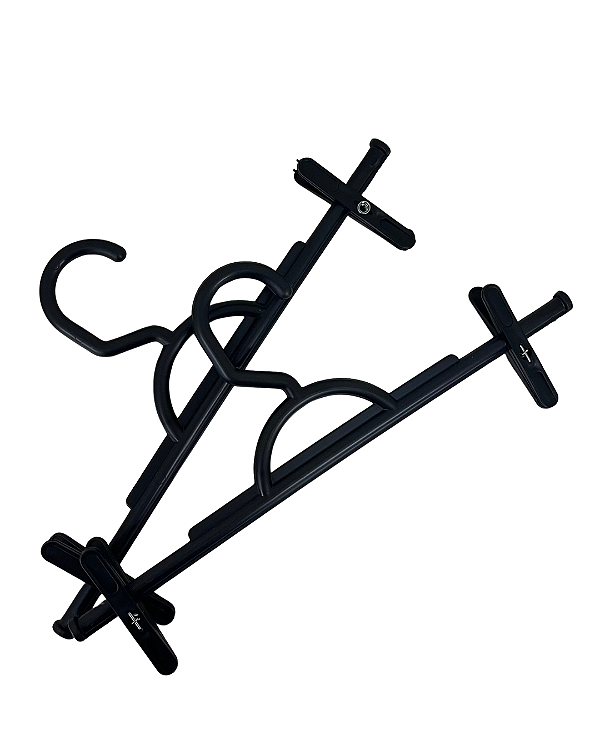 Cabide Plástico Saia com Presilha Jacaré Preto