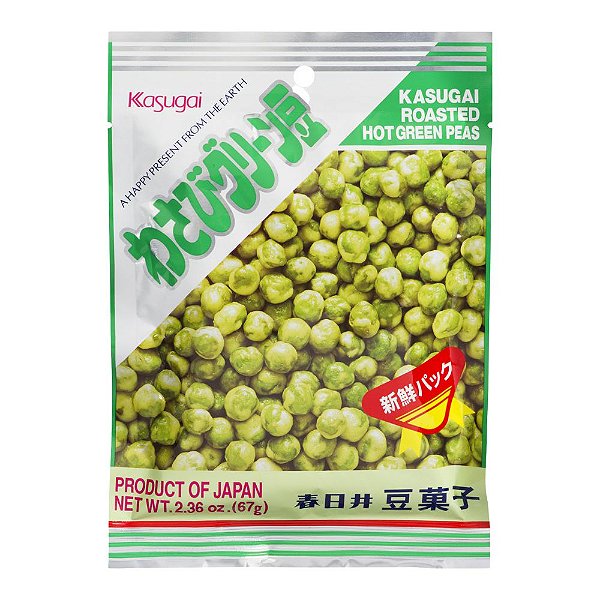 Salgadinho de Ervilha com Wasabi Kasugai Roasted Hot Green Peas